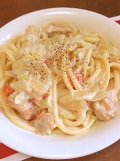 クリーム煮リメイク☆チキンクリームパスタ-レシピのメイン写真