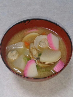 蛤入りお雑煮 合わせ味噌味-レシピのメイン写真