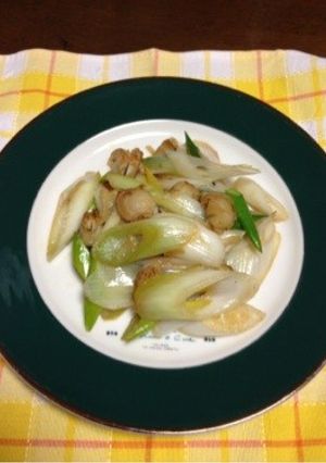 冬野菜♪長ネギとベビーホタテのバター炒め-レシピのメイン写真