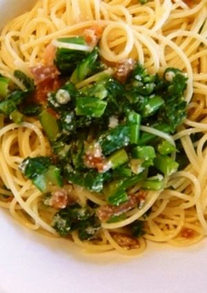 青菜と梅干しのパスタ-レシピのメイン写真