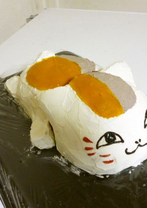 ニャンコ先生3Ｄケーキ　無着色　立体-レシピのメイン写真