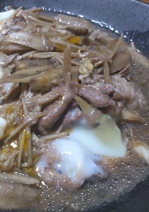 ゴボウと牛肉の柳川煮-レシピのメイン写真