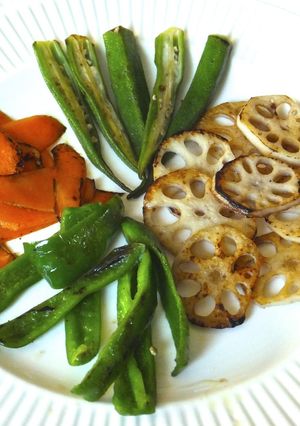 焼き野菜（１）れんこん，にんじん，など-レシピのメイン写真