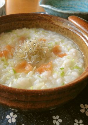 冷ご飯で＊水菜・梅干し入りお粥＊-レシピのメイン写真