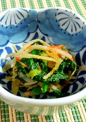 ほうれん草・牛蒡とカニ蒲鉾のごまあえ♪-レシピのメイン写真