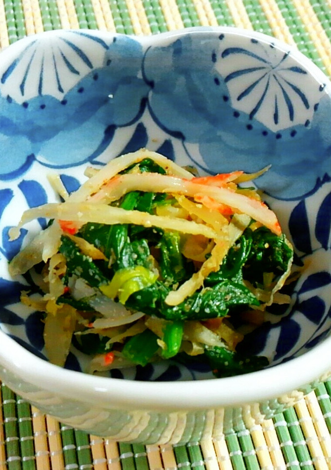 ほうれん草・牛蒡とカニ蒲鉾のごまあえ♪-レシピのメイン写真
