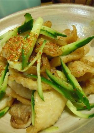 鶏皮せんべいと胡瓜の甘酢和え♪-レシピのメイン写真