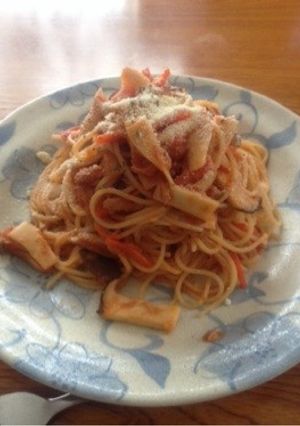 簡単♪トマケチャすぱ-レシピのメイン写真