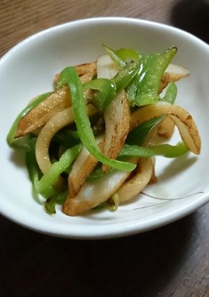 ﾋﾟｰﾏﾝとひら天の炒めもの-レシピのメイン写真