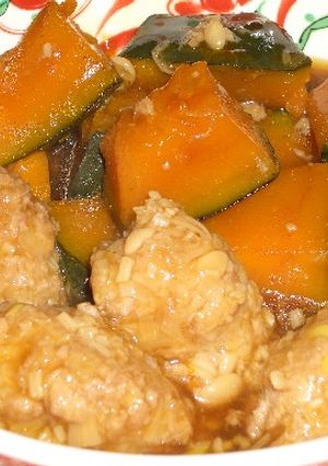 とろとろ肉団子とかぼちゃの煮物-レシピのメイン写真