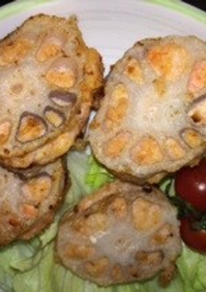 蓮根のはさみ揚げ〜海老と鶏肉〜-レシピのメイン写真