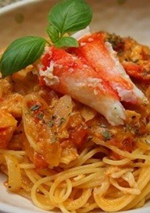 蟹のトマトクリームパスタ-レシピのメイン写真