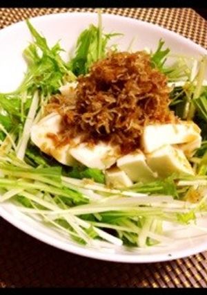 簡単★ヘルシー豆腐とジャコの水菜サラダ-レシピのメイン写真