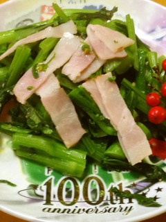 アスパラ菜とベーコンの炒め物♪-レシピのメイン写真