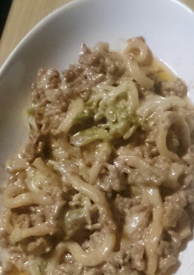 ソースマヨのそぼろうどん-レシピのメイン写真