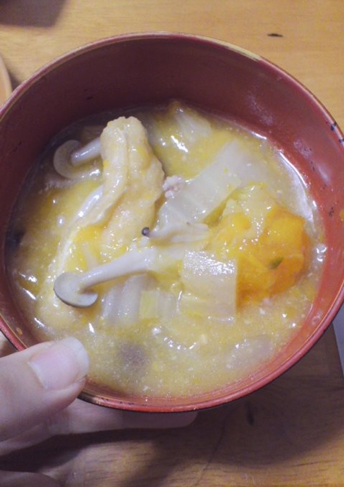 かぼちゃのほうとう風お味噌汁-レシピのメイン写真