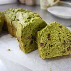 A picture of 抹茶と小豆のパウンドケーキ.