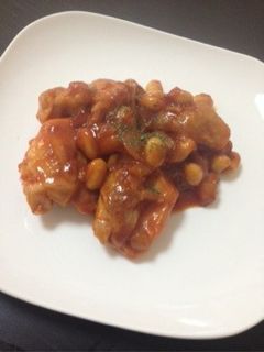 一人分☆簡単チキンのトマトケチャップ煮-レシピのメイン写真