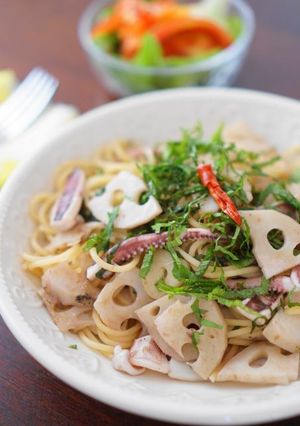 イカと蓮根のアンチョビパスタ-レシピのメイン写真