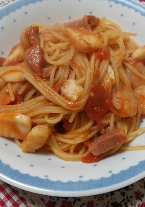 簡単★シーフードトマトパスタ-レシピのメイン写真