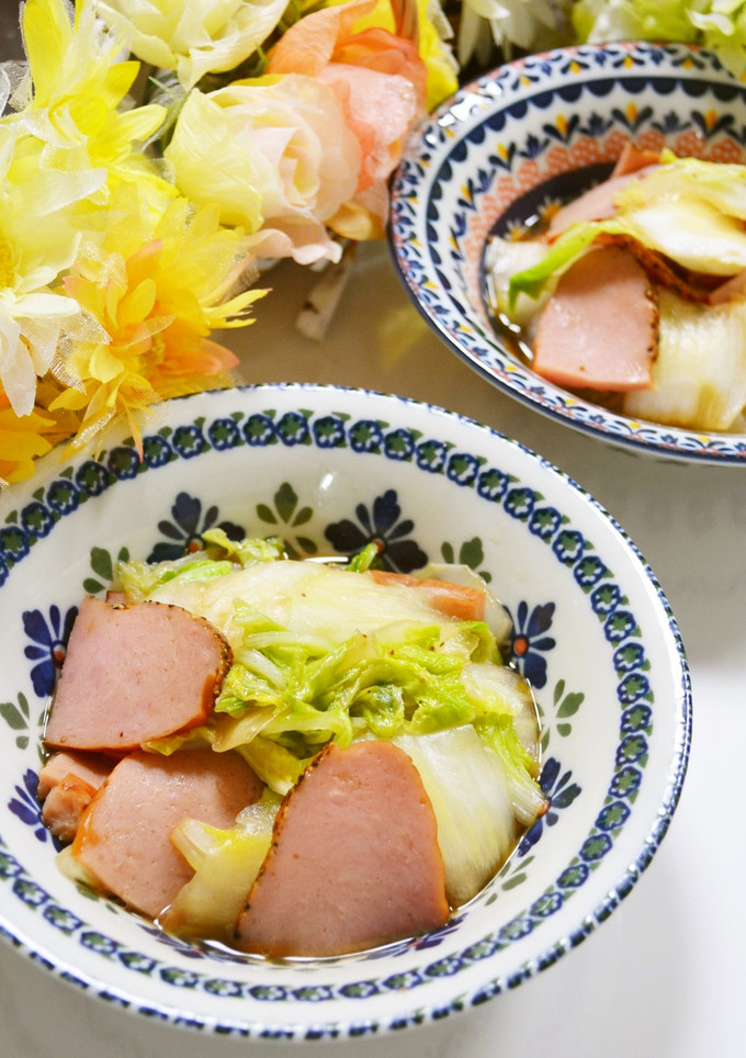 ハムと白菜　簡単麺つゆ炒め☆-レシピのメイン写真