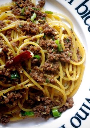 ヨシダソースで☆バター風味のそぼろパスタ-レシピのメイン写真