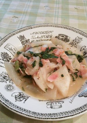 かぶとベーコンの粒マスタード炒め煮-レシピのメイン写真