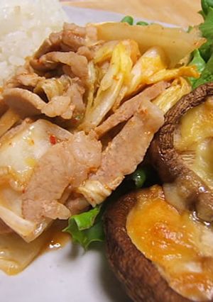 豚キムチとしいたけのチーズ焼き-レシピのメイン写真