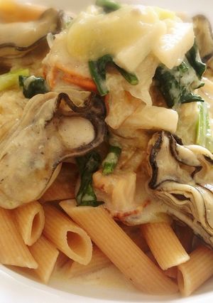 牡蠣と帆立のサクサク！和風クリームパスタ-レシピのメイン写真