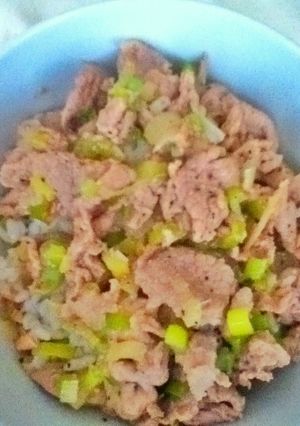 余ったドレッシングで☆ネギ塩豚丼-レシピのメイン写真