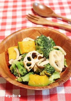 簡単☆温野菜のガーリックバタポンサラダ☆-レシピのメイン写真