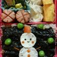 のり弁に♬簡単!ゆきだるまキャラ弁♡