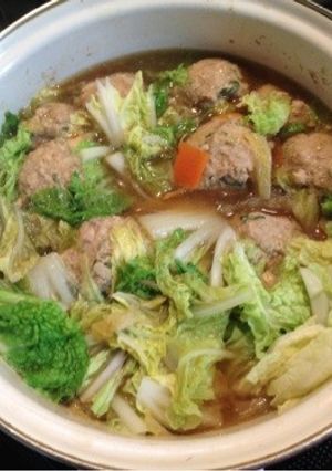驚き！チーズ入とり団子 とんこつ醤油なべ-レシピのメイン写真