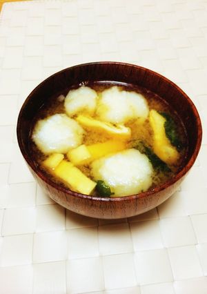ふわとろ〜長芋だんごのお味噌汁-レシピのメイン写真