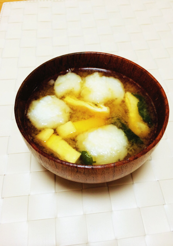 ふわとろ〜長芋だんごのお味噌汁-レシピのメイン写真