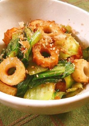青菜と竹輪のおかか醤油炒め-レシピのメイン写真
