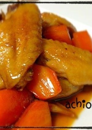 手羽先とにんじんの酢煮-レシピのメイン写真