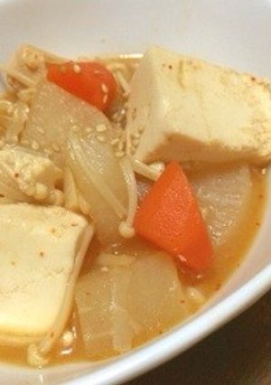 ピリ辛！中華風☆鶏豆腐味噌煮込み-レシピのメイン写真