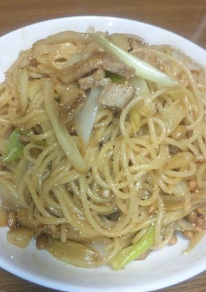セロリと納豆で簡単美味しいパスタ-レシピのメイン写真