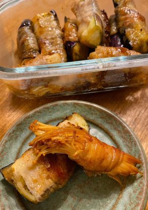 簡単！なすとえのきの豚しゃぶバラ肉巻き☆-レシピのメイン写真