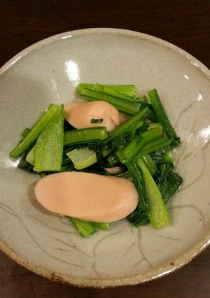 小松菜と魚肉ソーセージの炒め物-レシピのメイン写真