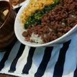 簡単♡三色丼~卵と小松菜ナムルと肉そぼろ