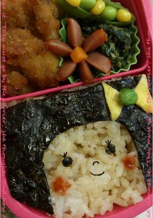 簡単！海苔弁♡おかっぱの女の子キャラ弁-レシピのメイン写真