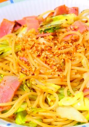 ベーコンとキャベツのガーリックパスタ-レシピのメイン写真