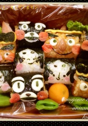 鬼さんとお福と、そしてくまモン✴︎弁当-レシピのメイン写真