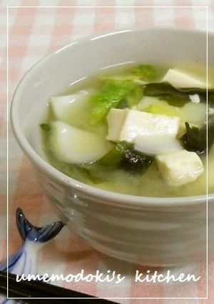 しゃきしゃき食感の白菜の味噌汁-レシピのメイン写真