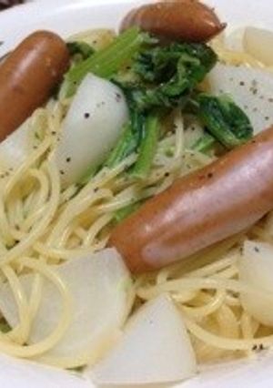 かぶとウインナーのミルクスープスパ-レシピのメイン写真