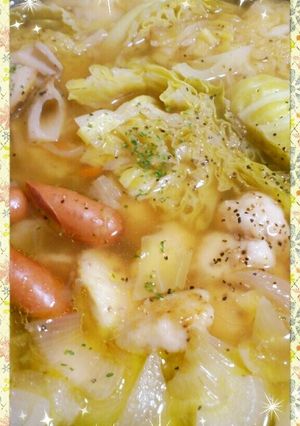 簡単♪野菜たっぷりコンソメ鍋-レシピのメイン写真