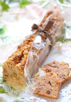 カリッ香ばしい✿胡桃＆小豆パウンドケーキ-レシピのメイン写真