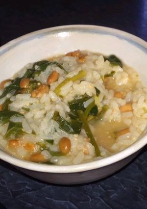 残り物味噌汁で！納豆おじや-レシピのメイン写真